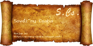 Sovány Csaba névjegykártya
