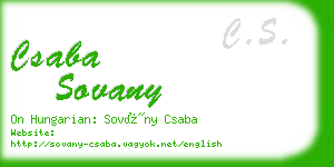 csaba sovany business card